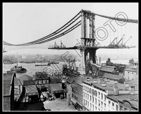 1909 Manhattan Bridge Construction 8X10 Photo - New York - 2534
