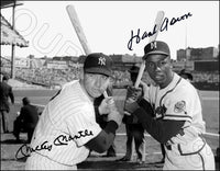 Mickey Mantle Hank Aaron 11X14 Photo - Autographed 1957 Yankees Braves - 1863