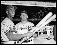 Mickey Mantle Ernie Banks 11X14 Photo - Autographed 1956 Yankees Cubs - 1868