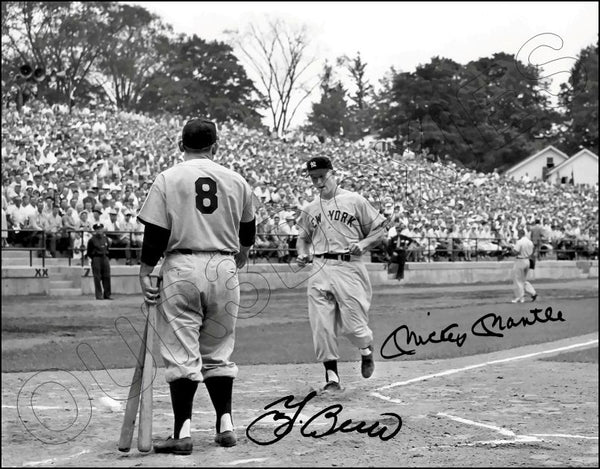 Mickey Mantle Yogi Berra 11X14 Photo - Autographed 1954 Yankees Hall Of Fame Game - 1874