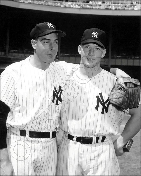 Mickey Mantle Joe Dimaggio 8X10 Photo - New York Yankees  - 3300