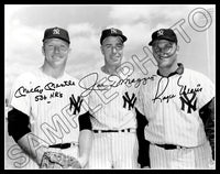 Mickey Mantle Joe Dimaggio 11X14 Photo - Autographed Roger Maris 1962 Yankees - 1898