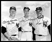 Mickey Mantle Joe Dimaggio 8X10 Photo - Autographed Roger Maris 1962 Yankees - 1897