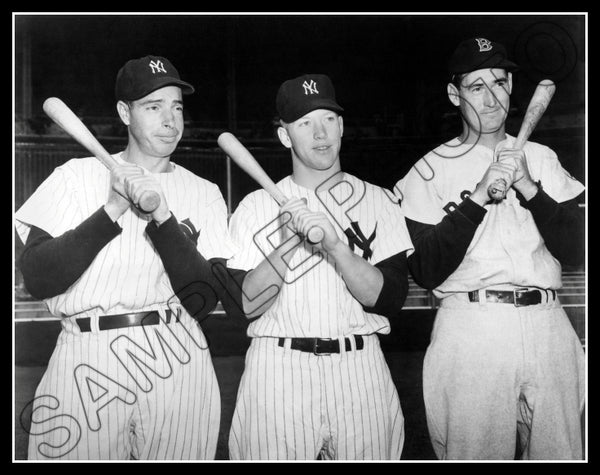 Mickey Mantle Joe Dimaggio 11X14 Photo - Ted Williams 1951 Yankees Red Sox - 11901