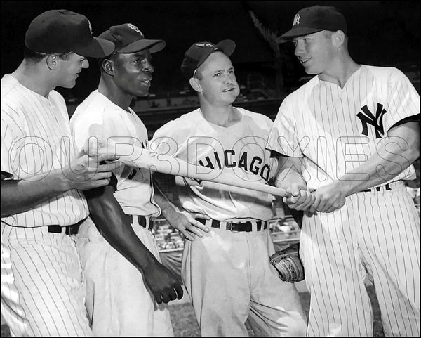 1957 Mickey Mantle Nellie Fox 8X10 Photo - Minnie Minoso Bill Skowron Yankees White Sox  - 3301