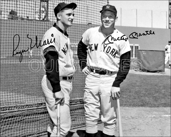 Mickey Mantle Roger Maris 8X10 Photo - Autographed New York Yankees - 11908
