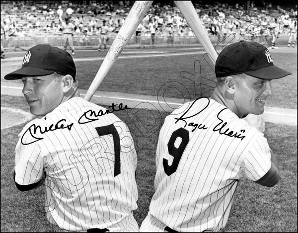 Mickey Mantle Roger Maris 11X14 Photo - Autographed 1961 New York Yankees - 11911