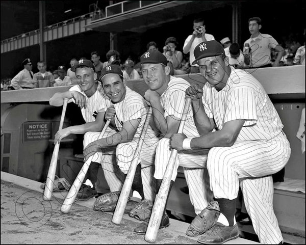 1960 Mickey Mantle Roger Maris 8X10 Photo - Yogi Berra Bill Skowron Yankees - 3310