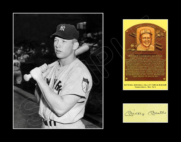 Mickey Mantle Hall Of Fame Postcard Matted Photo Display 11X14 - Yankees - 1571