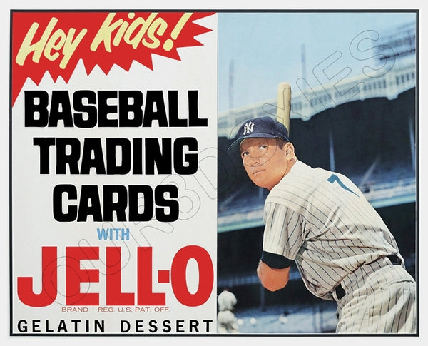 1963 Mickey Mantle Jello Baseball Cards Store Counter Standup Sign - Yankees - 7