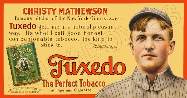 1910 Christy Mathewson Tuxedo Tobacco Store Counter Standup Sign - New York Giants - 561