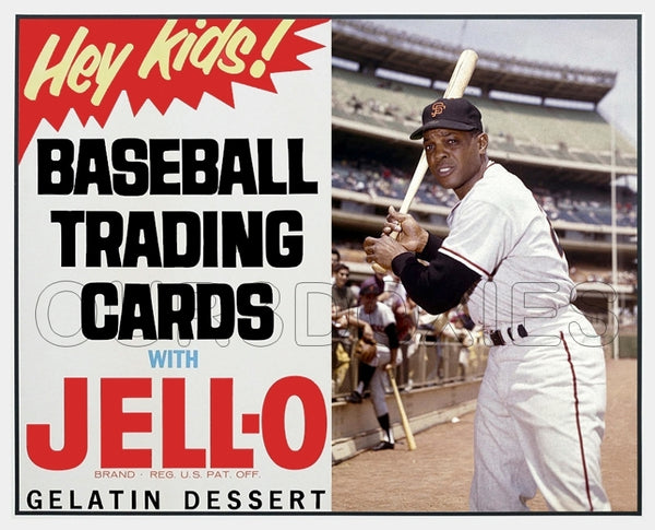 1963 Willie Mays Jello Baseball Cards Store Counter Standup Sign - Giants - 3292