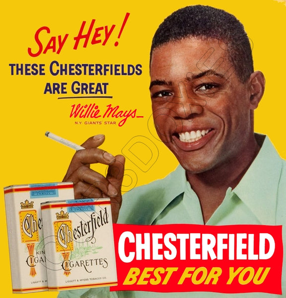 Willie Mays Chesterfield Store Counter Standup Sign - 1950's New York Giants - 1579