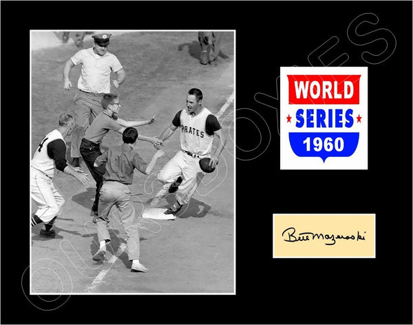 Bill Mazeroski 1960 World Series Matted Photo Display 11X14 - Pittsburgh Pirates - 1581