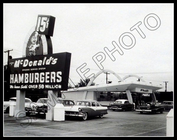 1950's McDonald's Restaurant 11X14 Photo - Des Plaines Illinois - 2355