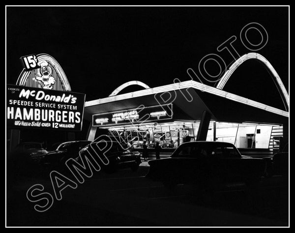 1955 McDonald's Restaurant 11X14 Photo - Des Plaines Illinois - 2357