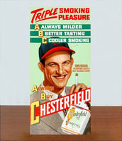 1947 Stan Musial Chesterfield Store Counter Standup Sign - St. Louis Cardinals - 1587