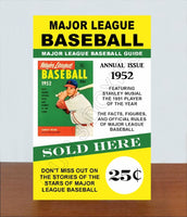 1952 Stan Musial Dell Baseball Guide Store Counter Standup Sign - Cardinals - 1591