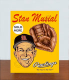 1950's Stan Musial Rawlings Gloves Store Counter Standup Sign - Cardinals - 1592