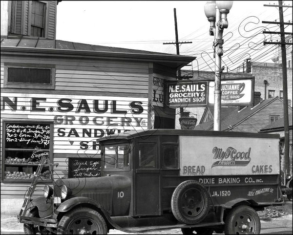 1936 New Orleans Louisiana Grocery Store 8X10 Photo - Delivery Truck - 2546