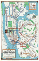 1940 New York Subway Map Poster 11X17 - 2550