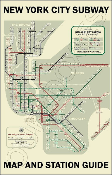 1958 New York Subway Map Poster 11X17 - 2551