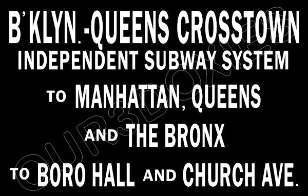 1930's New York Subway Sign Map Map Poster 11X17 - Bronx Queens Manhattan - 2556