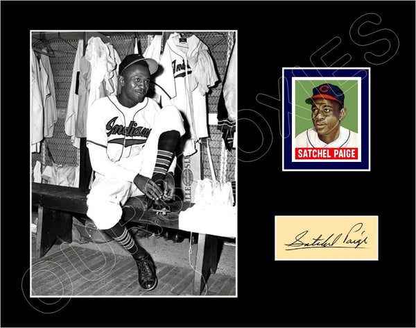 Satchel Paige 1948 Leaf Card Matted Photo Display 11X14 - Cleveland Indians - 1596