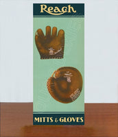 1930's Reach Baseball Mitts & Gloves Store Counter Standup Sign - Cochran Collins - 1007