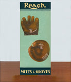 1930's Reach Baseball Mitts & Gloves Store Counter Standup Sign - Cochran Collins - 1007