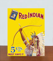 Red Indian Tobacco Store Counter Standup Sign - 2372