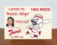 1962 Cincinnati Reds WKRC Radio Store Counter Standup Sign - Waite Hoyt Frisch's Big Boy - 2180