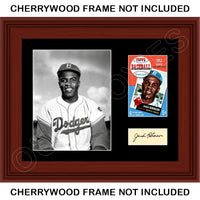 Jackie Robinson 1953 Topps Matted Photo Display 11X14 - Brooklyn Dodgers - 1597