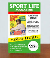 1950 Jackie Robinson Sport Life Magazine Store Counter Standup Sign - Dodgers - 1601