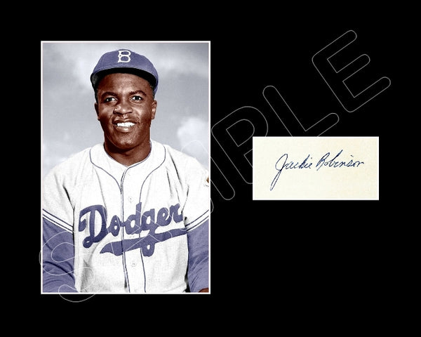 Jackie Robinson Matted Photo Display 8X10 - Brooklyn Dodgers - 636