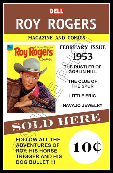 1953 Roy Rogers Comics Poster 11X17 - Magazine Newstand - 3262
