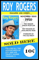 1950 Roy Rogers Comics Poster 11X17 - Magazine Newstand - 3264