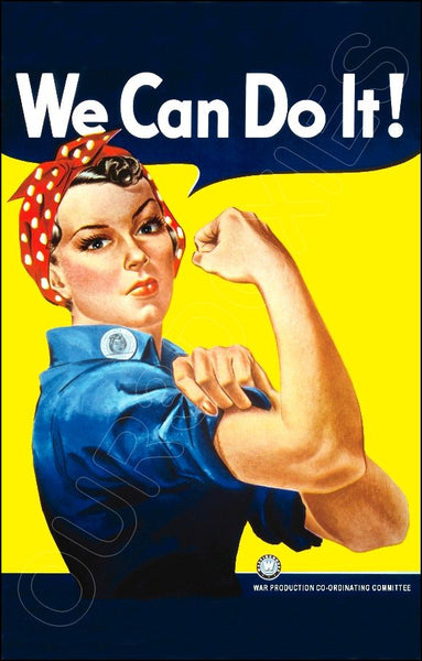 1942 WWII Poster 11X17 - Rosie The Riveter We Can Do It - 3120
