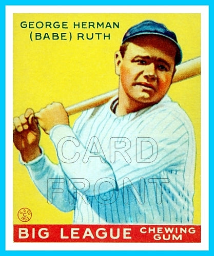 1933 Goudey Babe Ruth Reprint Card #53 - New York Yankees - 3331