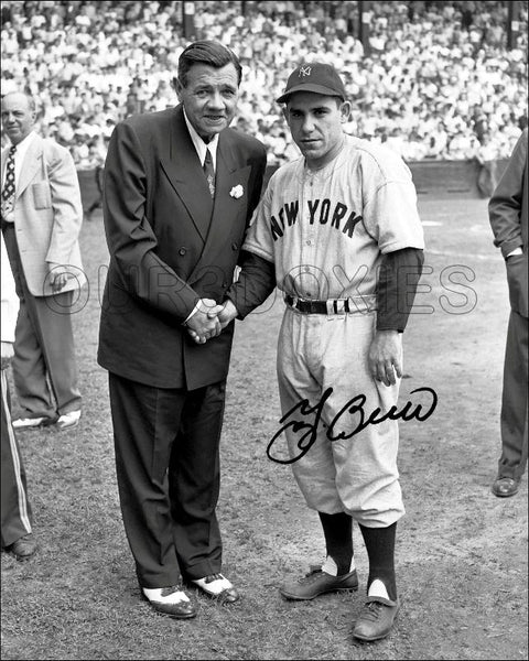 Babe Ruth Yogi Berra 8X10 Photo - Autographed 1947 New York Yankees - 2011