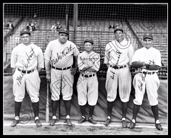 Babe Ruth Miller Huggins 8X10 Photo - Autographed Hoyt Meusel Shawkey 1927 Yankees - 2035