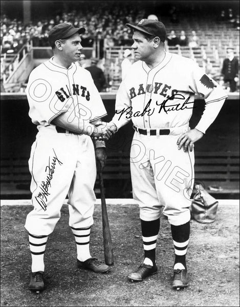 Babe Ruth Bill Terry 11X14 Photo - Autographed Yankees Giants - 2053