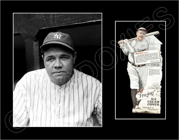 Babe Ruth 1928 Fro-Joy Matted Photo Display 11X14 - New York Yankees - 1611