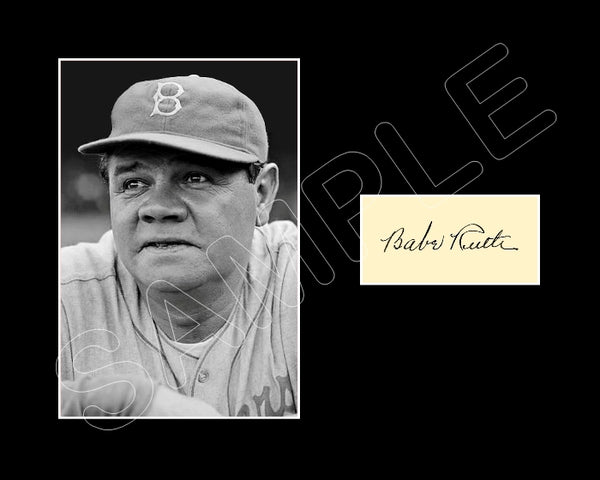 Babe Ruth Matted Photo Display 8X10 - Brooklyn Dodgers - 734