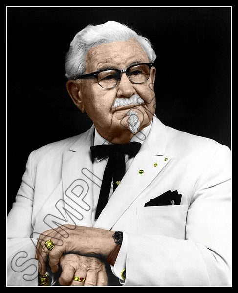 Harland Sanders Colorized 8X10 Photo - KFC - 2927