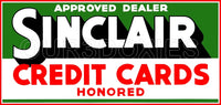 Sinclair Credit Cards Store Counter Standup Sign - 3032