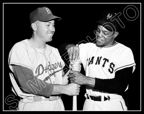 Willie Mays Duke Snider 11X14 Photo - 1954 Dodgers Giants - 2062