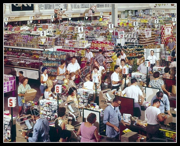 1964 Supermarket Grocery Store 8X10 Photo - 2375