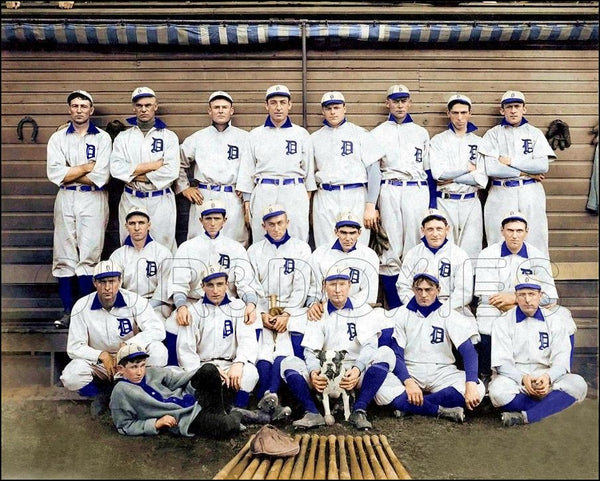 1907 Detroit Tigers Colorized 8X10 Photo - Cobb Jennings Crawford - 2185