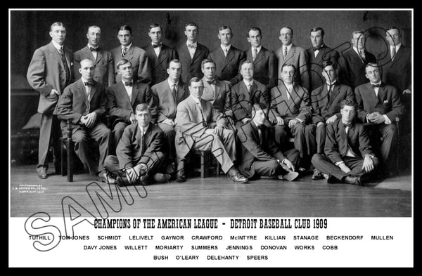 1909 Detroit Tigers Poster 11X17 - Cobb Crawford Jennings- 2186
